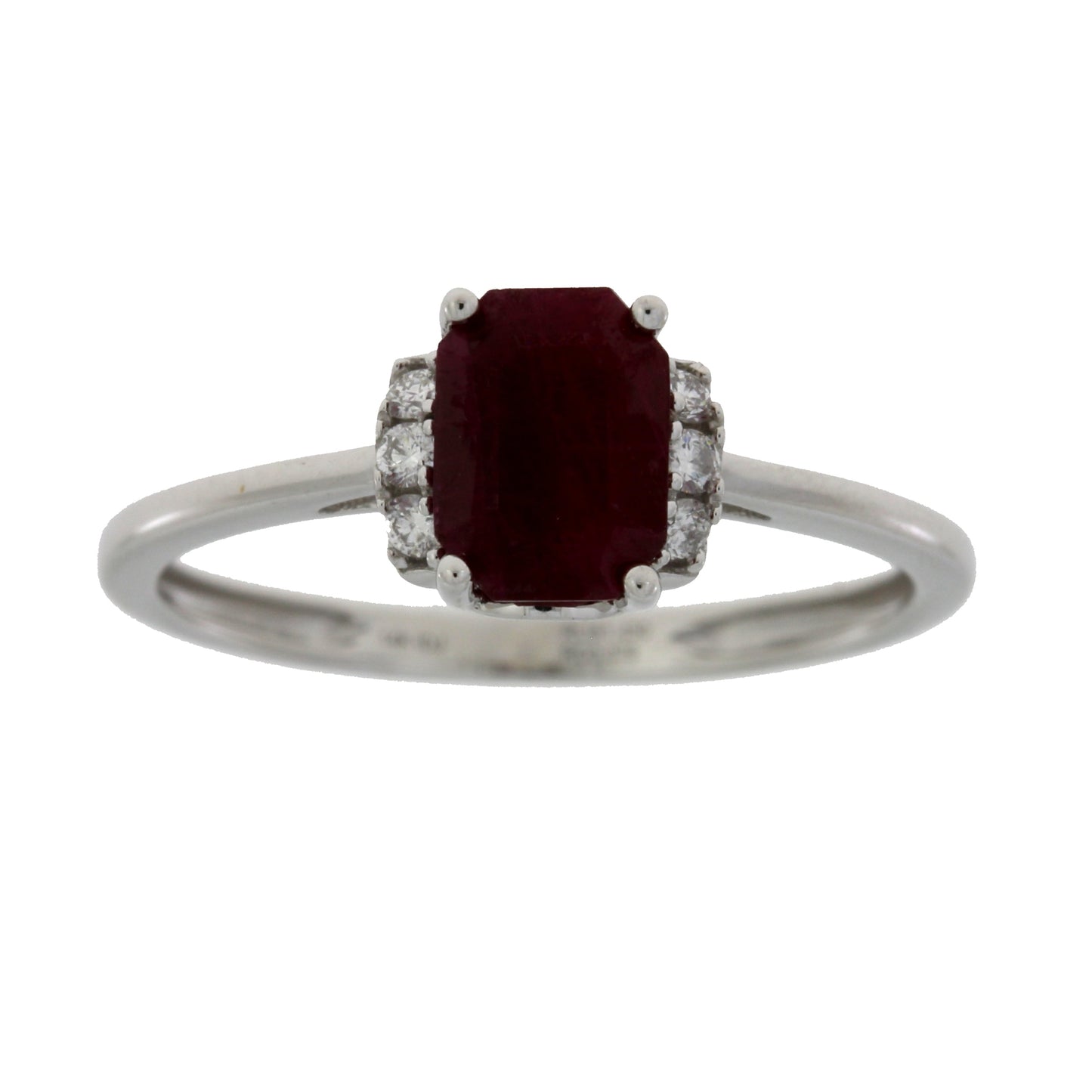 Genuine 1.38ct Ruby Diamond Ring 14KT White Gold Bids.com