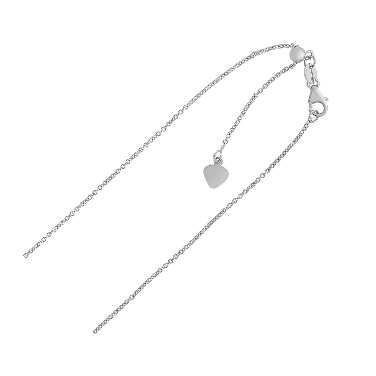 Adjustable Cable Chain in 14k White Gold (1.0mm) Bids.com