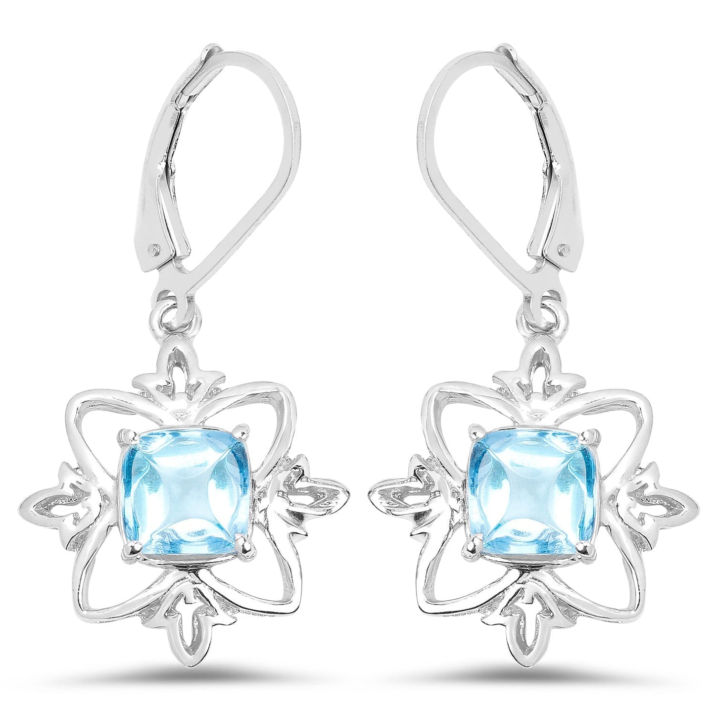5.30 Carat Genuine Swiss Blue Topaz .925 Sterling Silver Earrings Bids.com