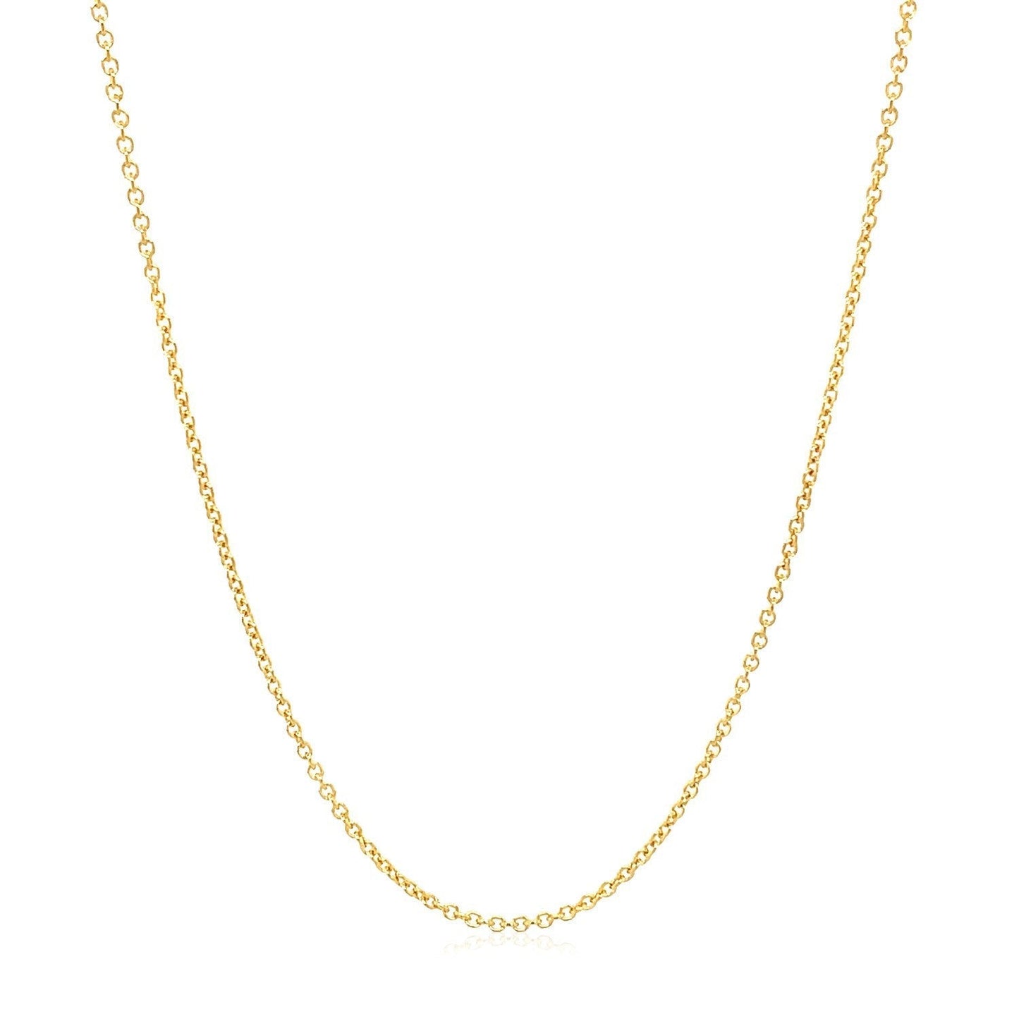 14k Yellow Gold Round Cable Link Chain 1.2mm Bids.com