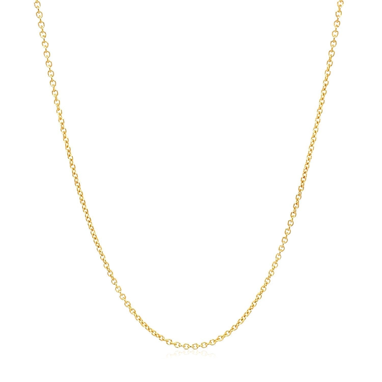 14k Yellow Gold Round Cable Link Chain 1.2mm Bids.com