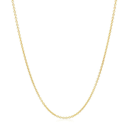 14k Yellow Gold Round Cable Link Chain 1.2mm Bids.com