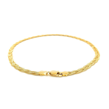 3.5mm 14k Yellow Gold Braided Bracelet Bids.com