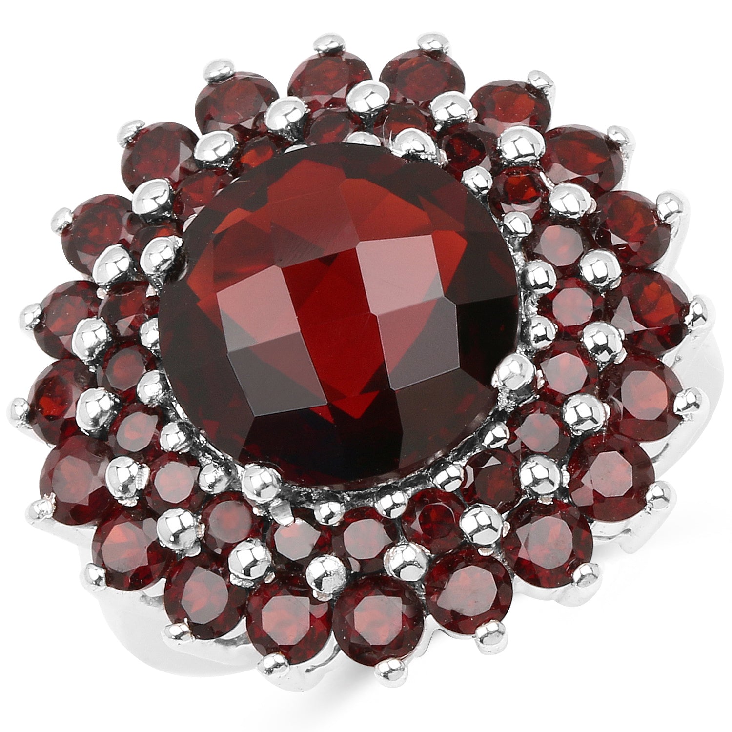 9.90 Carat Genuine Garnet .925 Sterling Silver Ring Bids.com