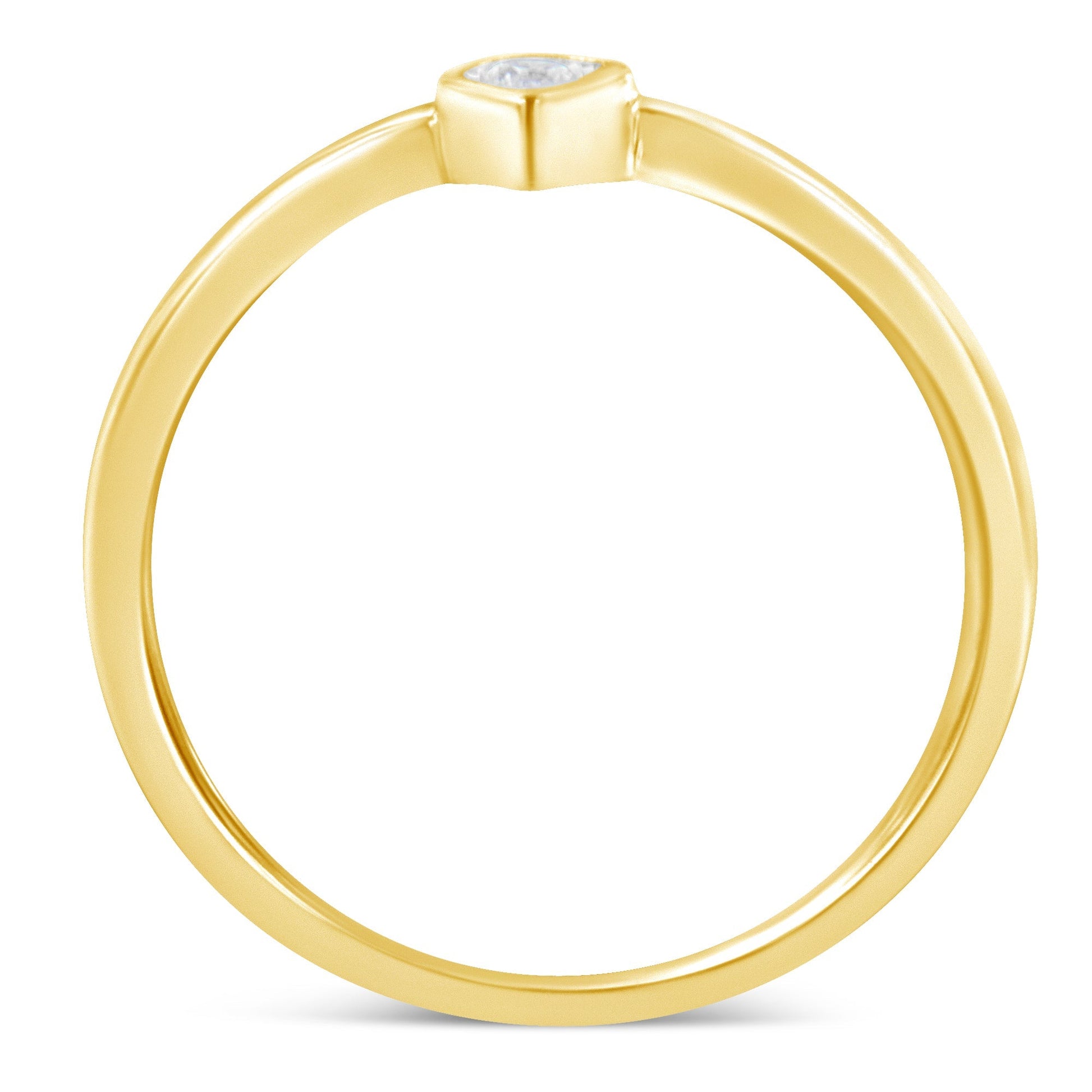 14K Yellow Gold Plated .925 Sterling Silver 1/20 Carat Diamond Teardrop Pear-Shaped Miracle Set Petite Fashion Ring (J-K Color, I1-I2 Clarity) - Size 6 Bids.com