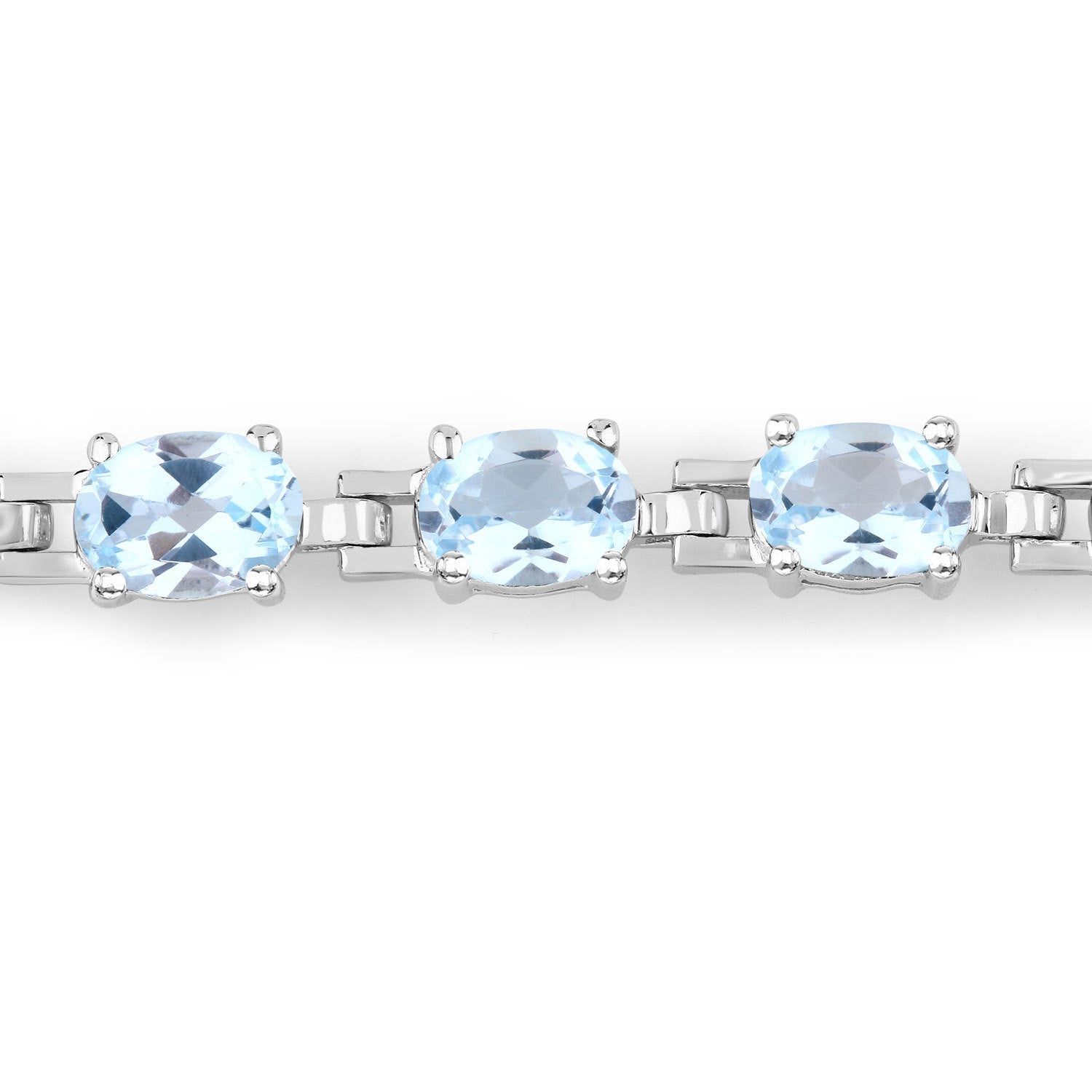 7.60 Carat Genuine Blue Topaz .925 Sterling Silver Bracelet Bids.com