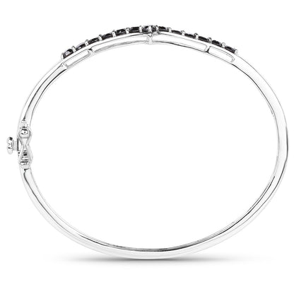 2.28 Carat Genuine Black Diamond .925 Sterling Silver Bangle Bids.com
