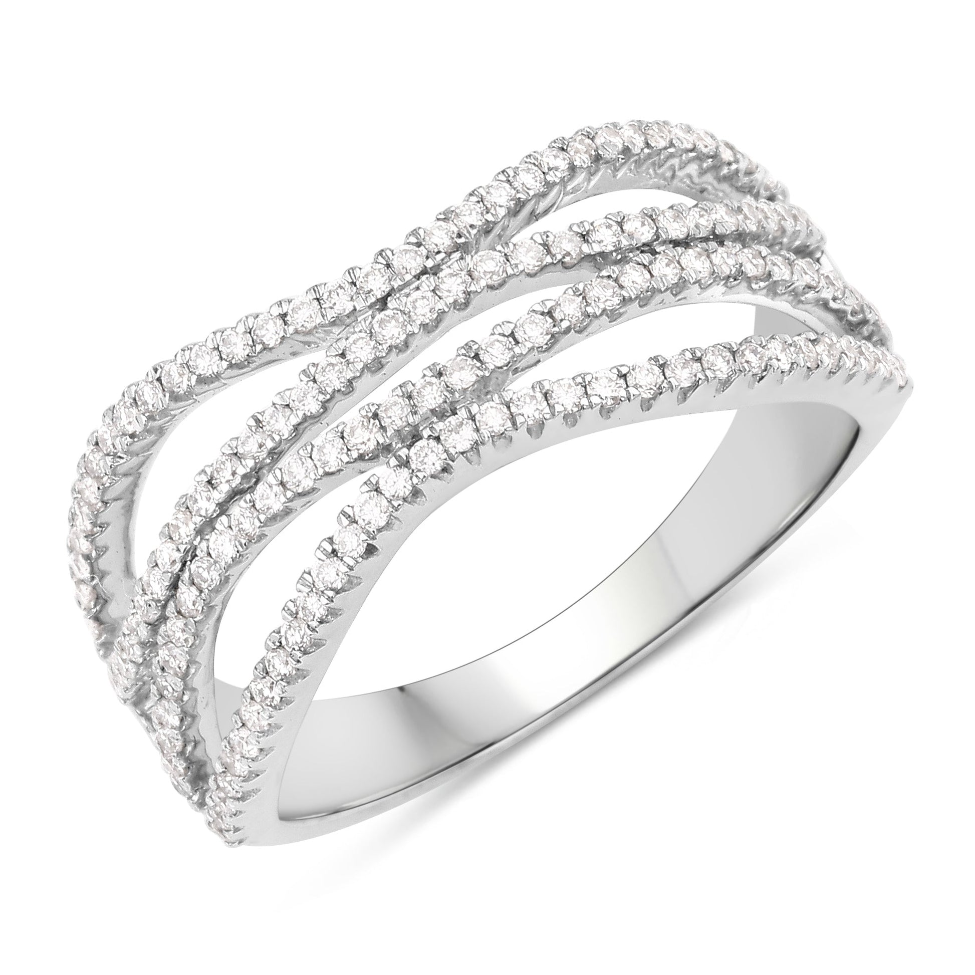 0.46 Carat Genuine White Diamond 14K White Gold Ring (F-G Color, SI Clarity) Bids.com