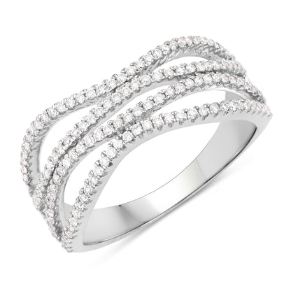 0.46 Carat Genuine White Diamond 14K White Gold Ring (F-G Color, SI Clarity) Bids.com