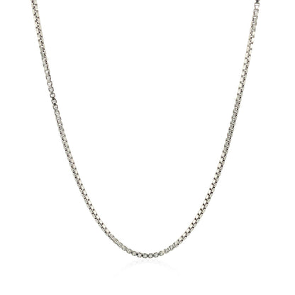 Sterling Silver Rhodium Plated Box Chain 1.3mm Bids.com