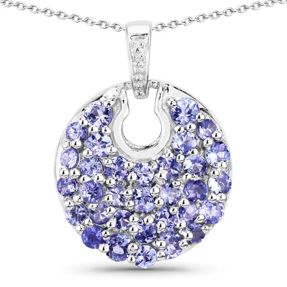 1.78 Carat Genuine Tanzanite .925 Sterling Silver Pendant Bids.com