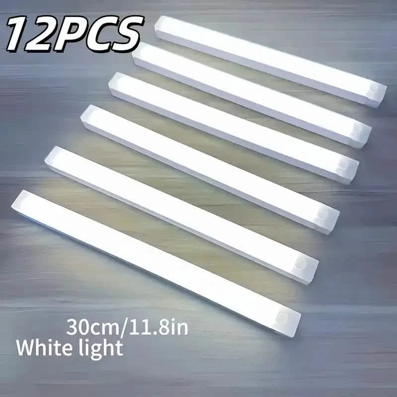12-Pack: White LED Motion Sensor Cabinet Lights – Magnetic, USB Rechargeable, Detachable for Indoor Use DailySale
