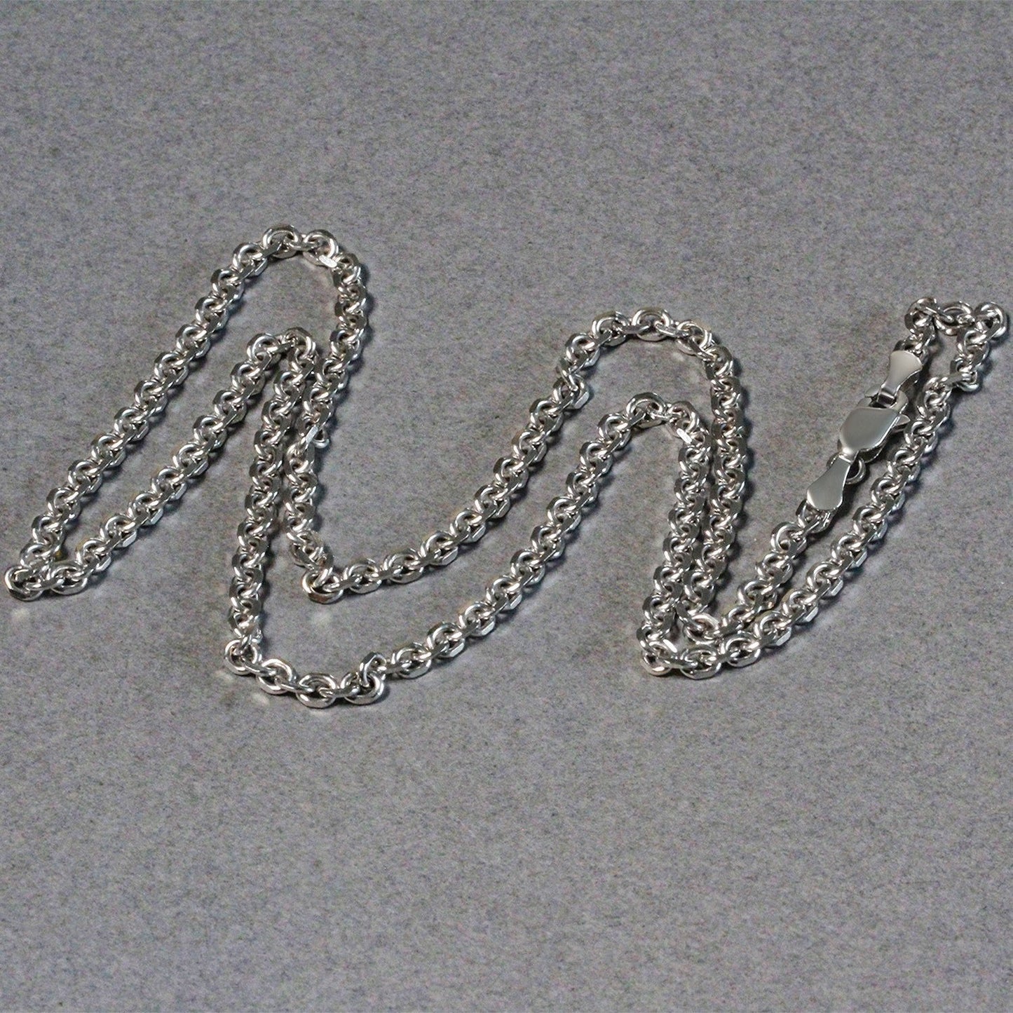 14k White Gold Diamond Cut Cable Link Chain (2.90 mm) Bids.com