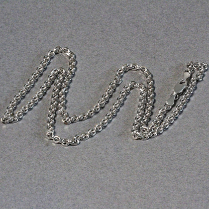 14k White Gold Diamond Cut Cable Link Chain (2.90 mm) Bids.com