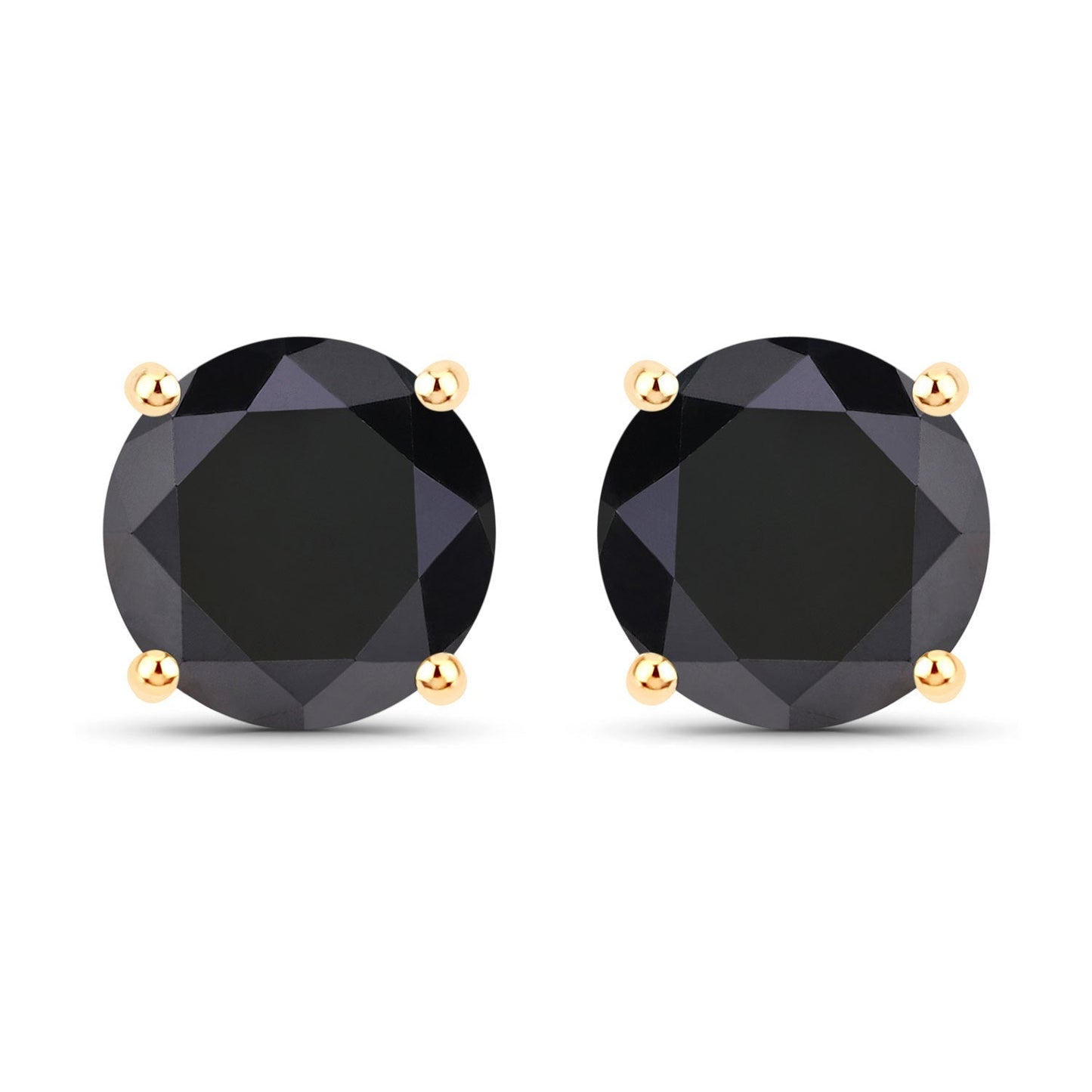 4.91 Carat Genuine Black Diamond 14K Yellow Gold Earrings Bids.com