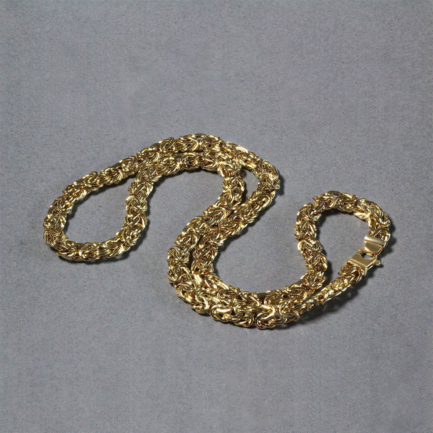 14k Yellow Gold Byzantine Motif Chain Necklace Bids.com