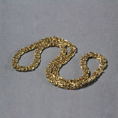 14k Yellow Gold Byzantine Motif Chain Necklace Bids.com