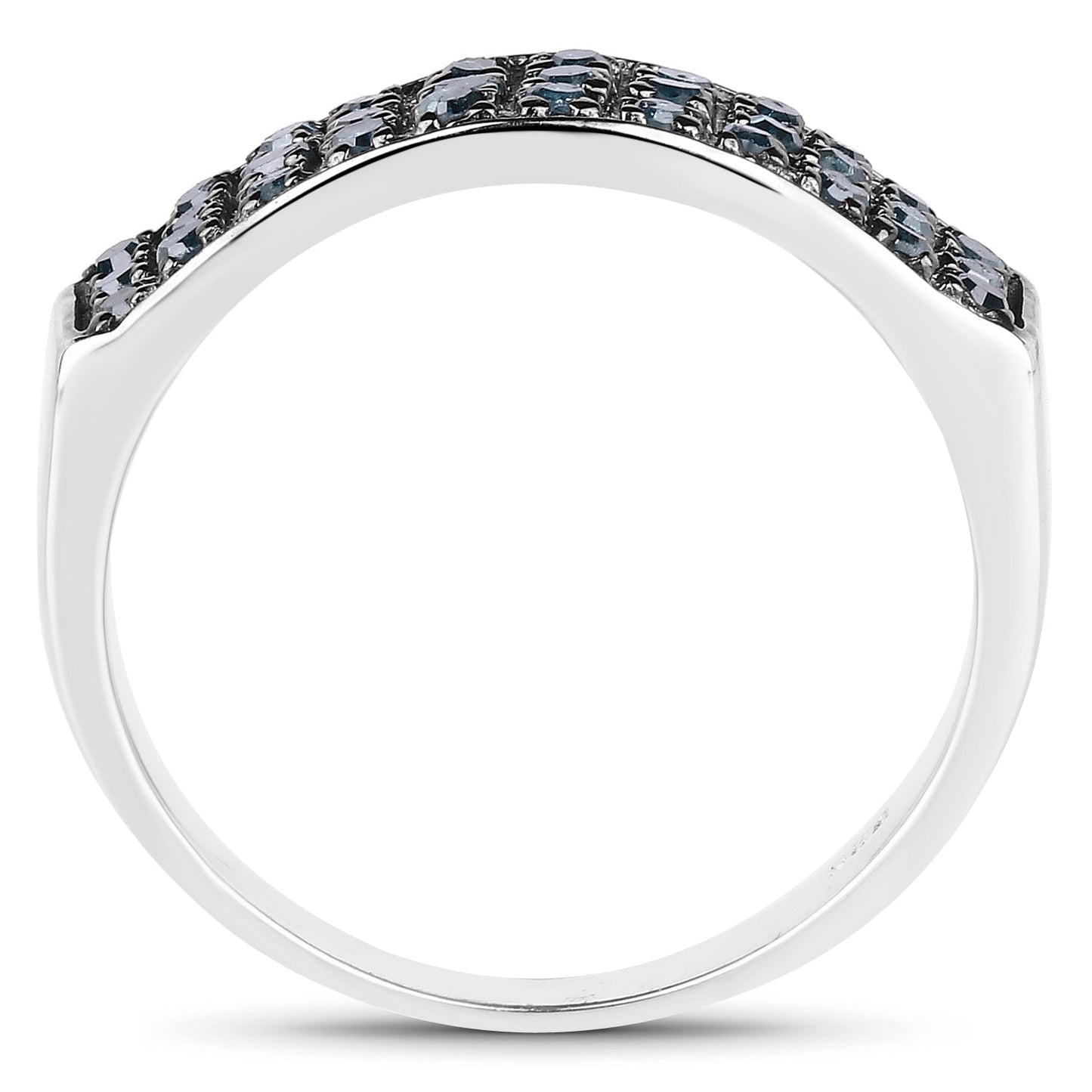 0.40 Carat Genuine Blue Diamond .925 Sterling Silver Ring Bids.com
