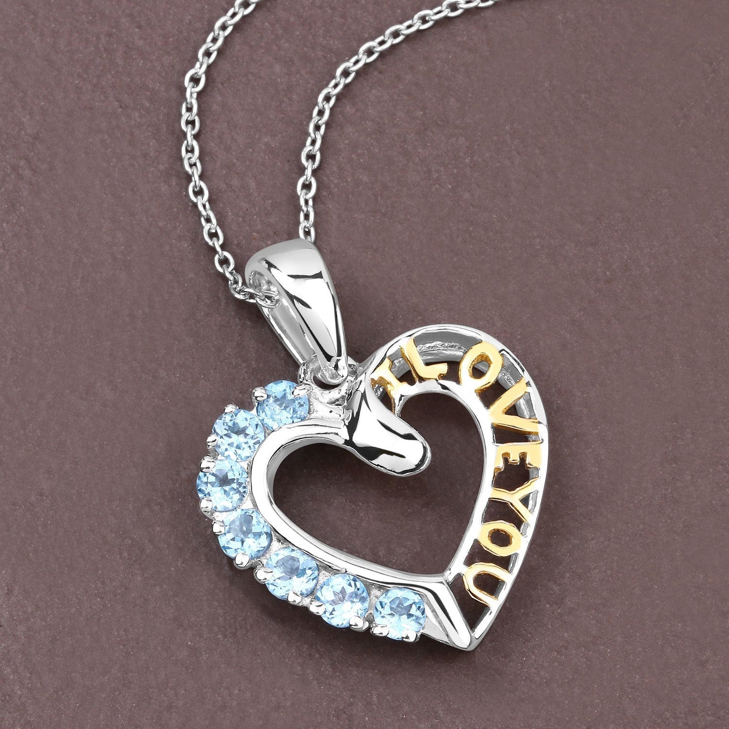 0.84 Carat Genuine Swiss Blue Topaz .925 Sterling Silver Pendant Bids.com