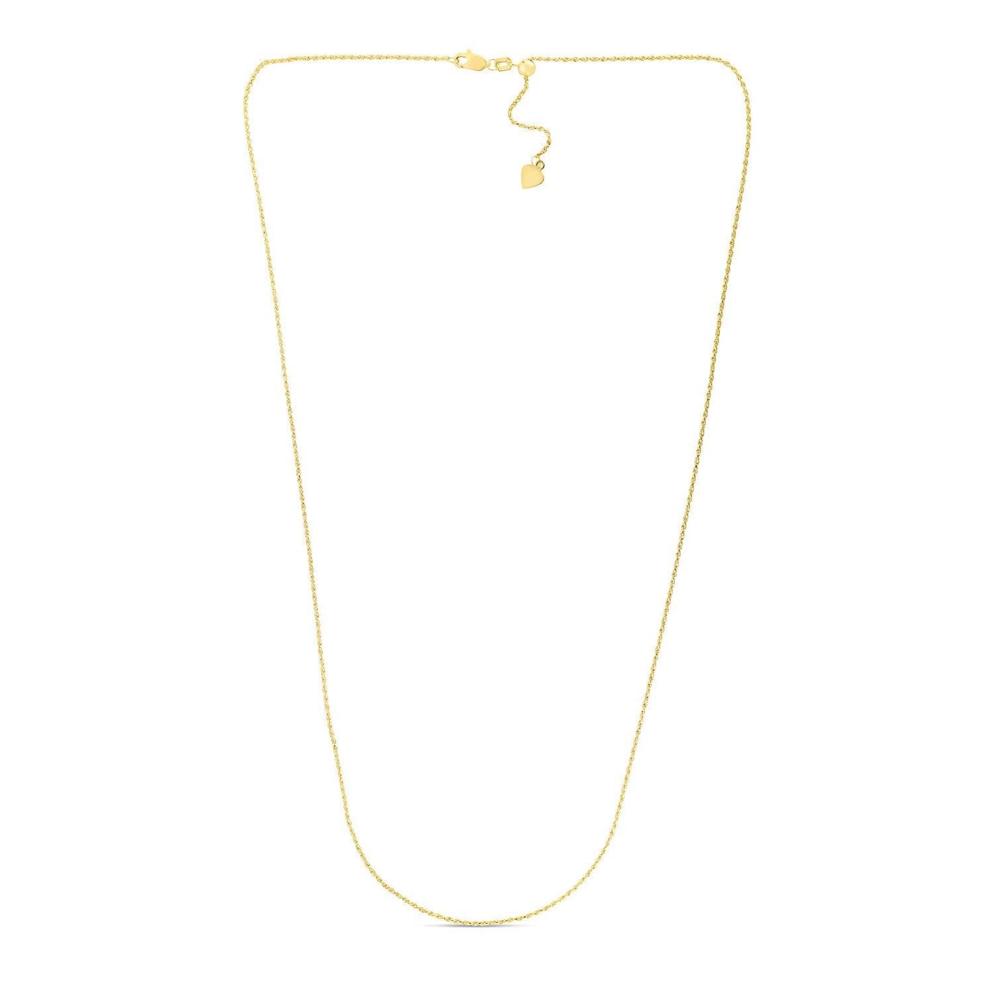 14k Yellow Gold Adjustable Rope Chain 1.0mm Bids.com