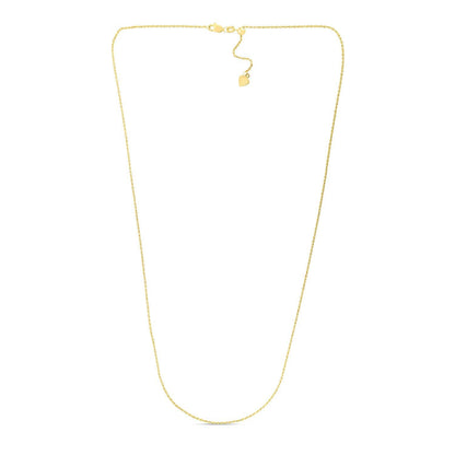 14k Yellow Gold Adjustable Rope Chain 1.0mm Bids.com