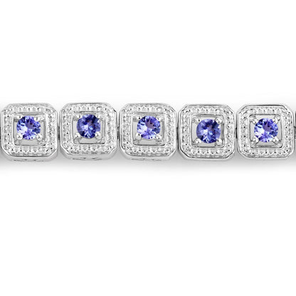 1.10 Carat Genuine Tanzanite .925 Sterling Silver Bracelet Bids.com
