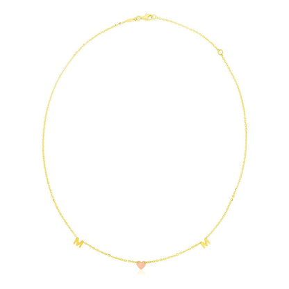 14k Yellow and Rose Gold Mom Necklace Bids.com