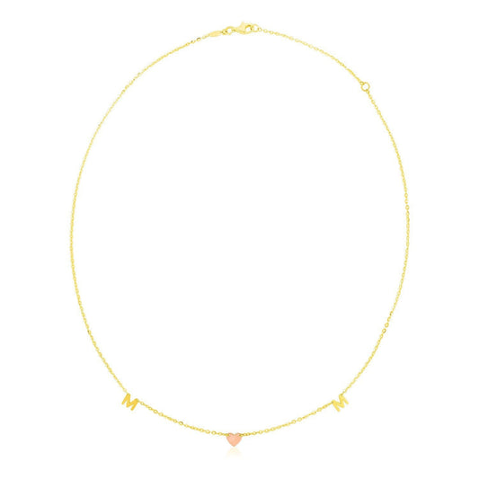 14k Yellow and Rose Gold Mom Necklace Bids.com