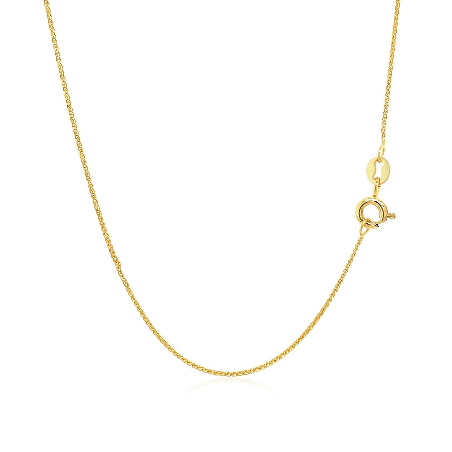 14k Yellow Gold Diamond Cut Round Wheat Chain 0.6mm Bids.com