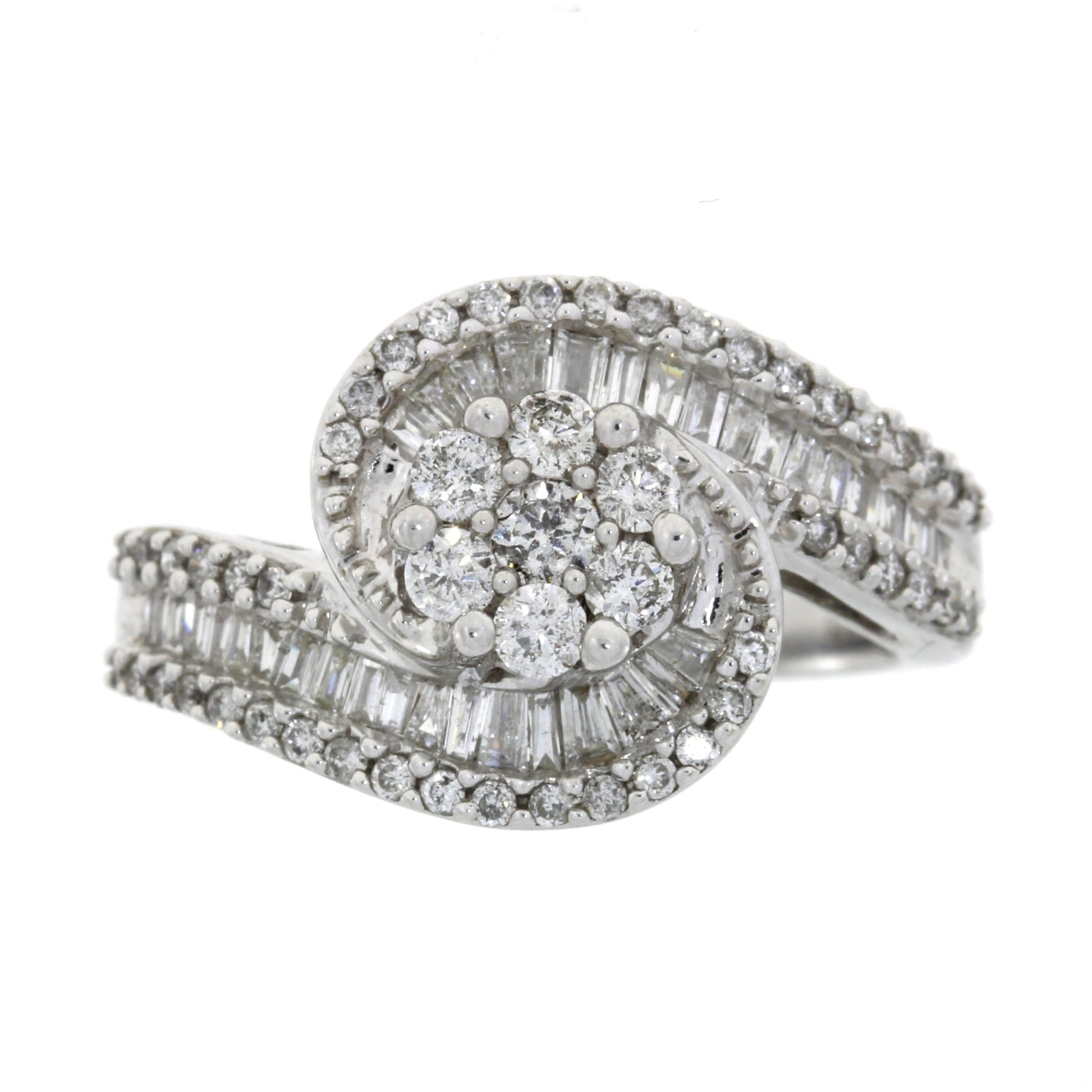 Genuine 1.00ct Diamond Ring 14KT White Gold Bids.com