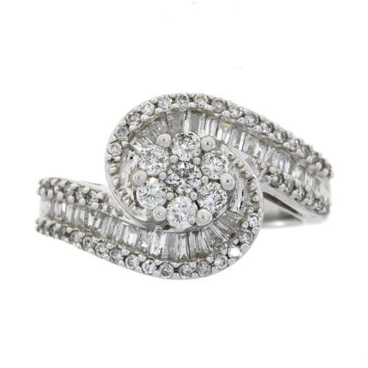 Genuine 1.00ct Diamond Ring 14KT White Gold Bids.com