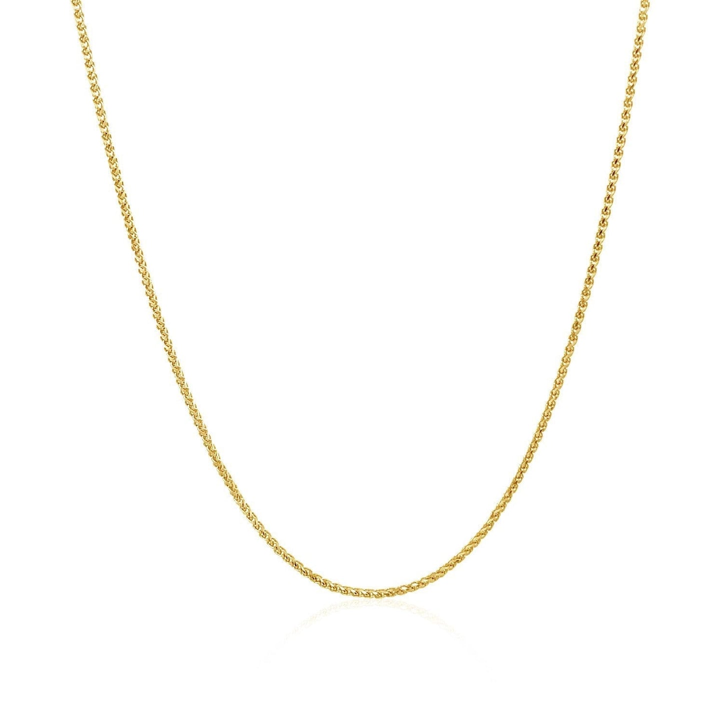 14k Yellow Gold Diamond Cut Round Wheat Chain 1.0mm Bids.com