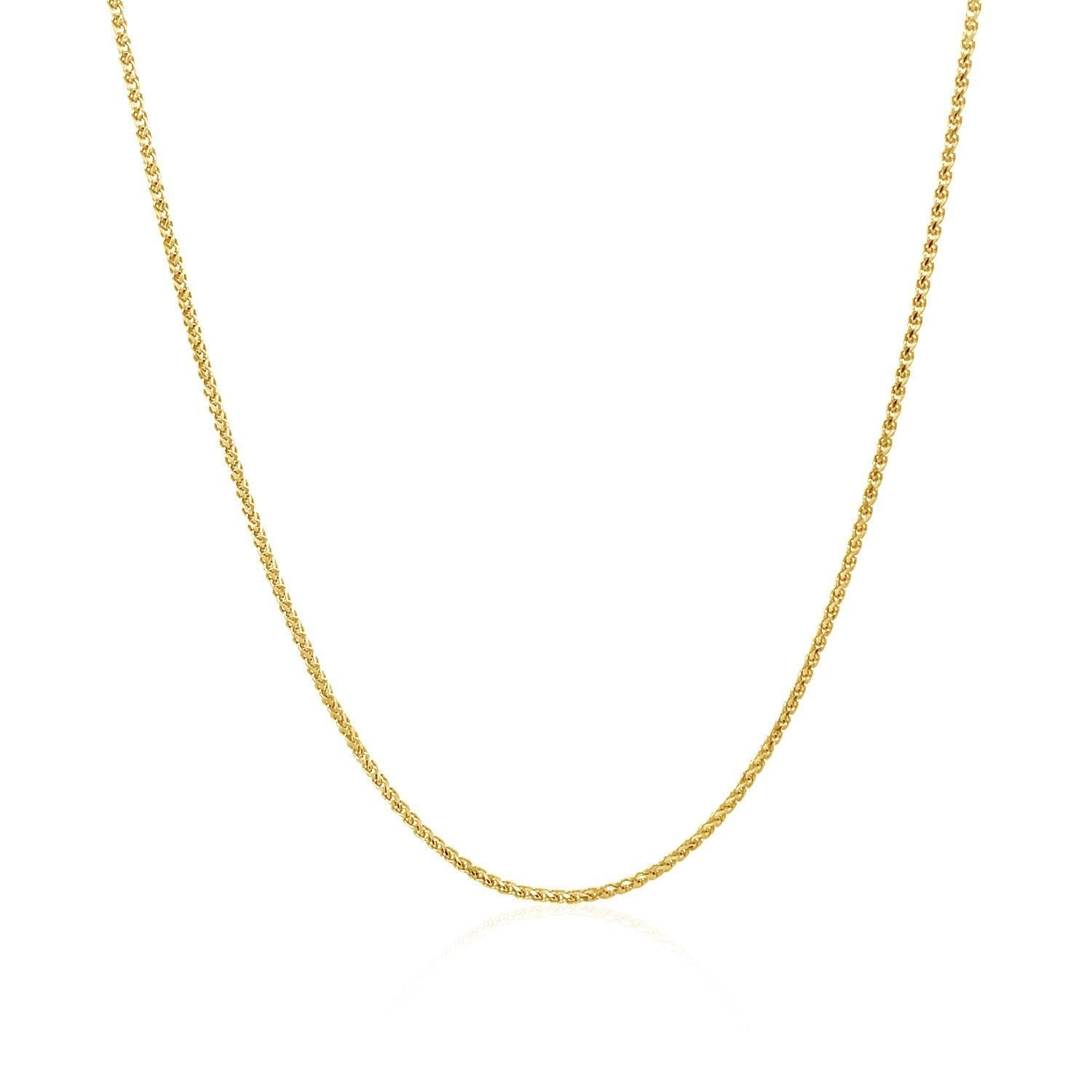 14k Yellow Gold Diamond Cut Round Wheat Chain 1.0mm Bids.com