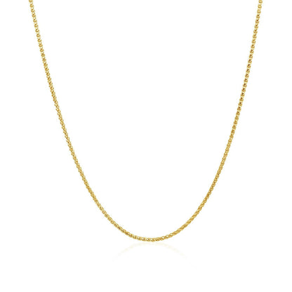 14k Yellow Gold Diamond Cut Round Wheat Chain 1.0mm Bids.com