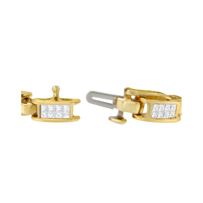 14K Yellow Gold Princess-Cut Diamond Links of Love Bracelet (2.00 cttw, H-I Color, SI2-I1 Clarity) Bids.com