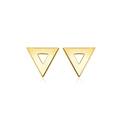 14k Yellow Gold Polished Open Triangle Post Earrings Bids.com