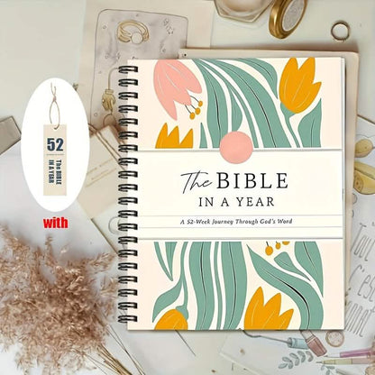 1-Year Bible Study Plan & Prayer Journal – Undated Spiral Bound DailySale