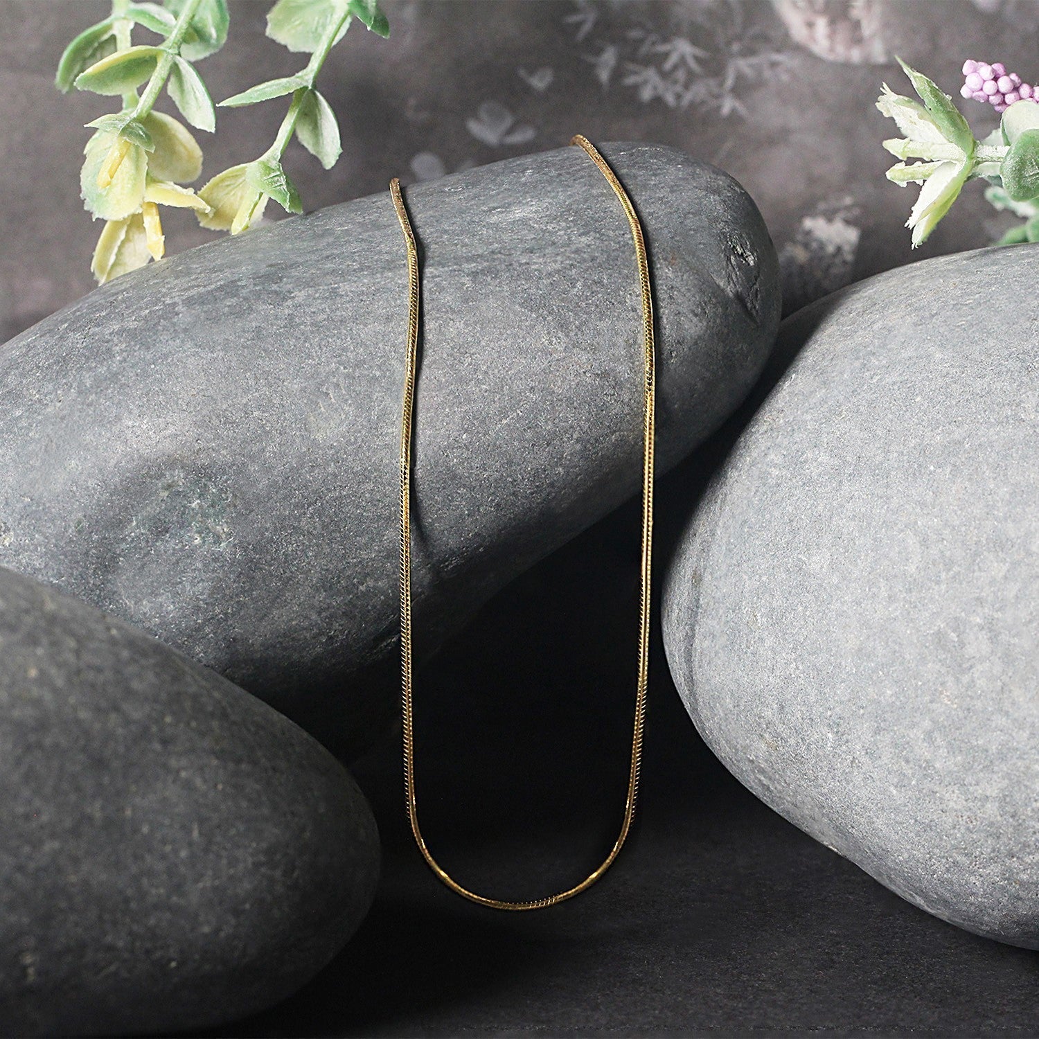 14k Yellow Gold Round Snake Chain 0.9mm Bids.com