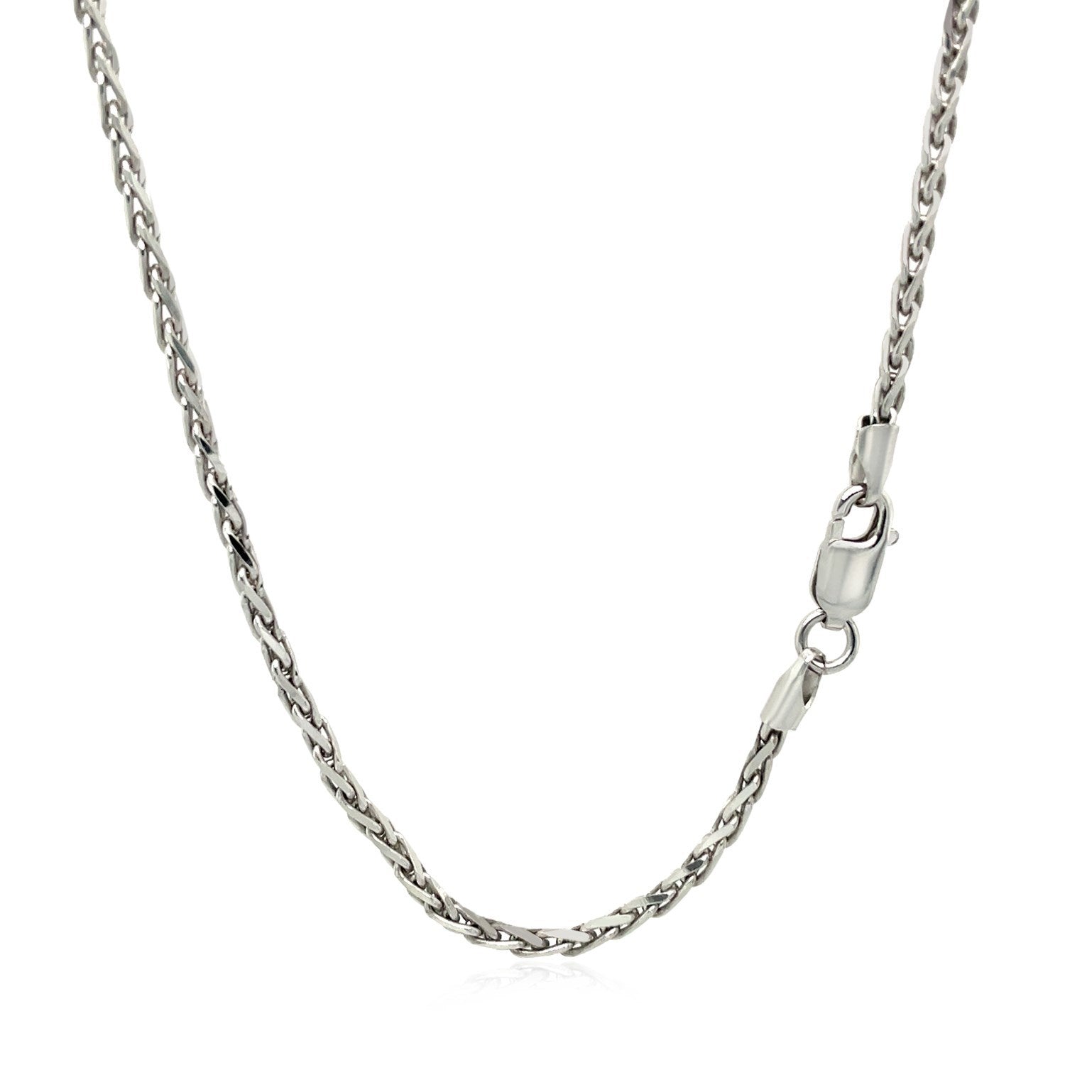 2.2mm Sterling Silver Rhodium Plated Wheat Chain Bids.com
