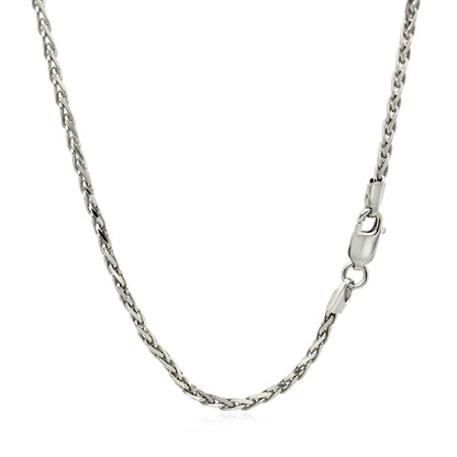 2.2mm Sterling Silver Rhodium Plated Wheat Chain Bids.com