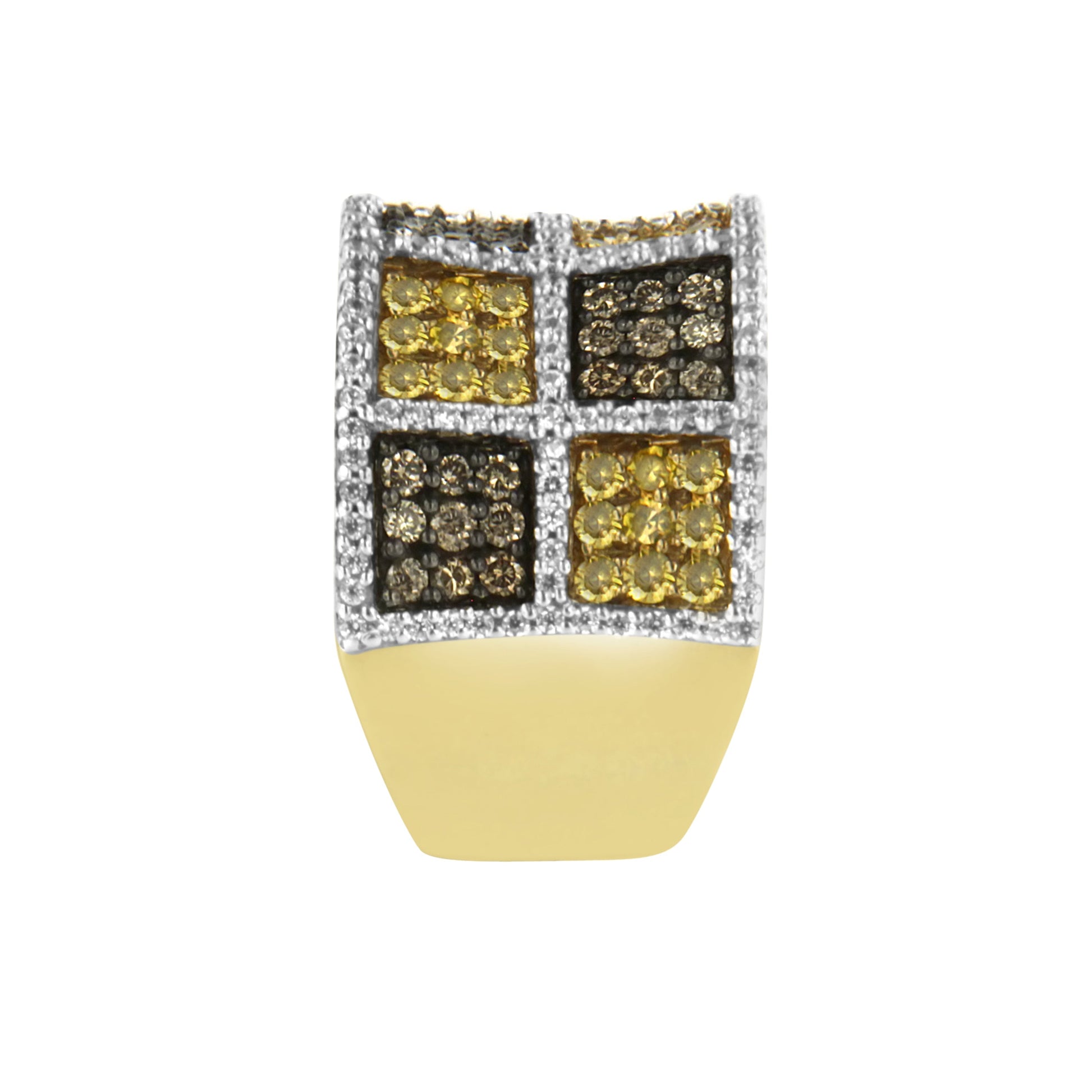 14KT Yellow Gold Champagne, Yellow and Round Diamond Band Ring (1 1/2 cttw, H-I Color, I1-I2 Clarity) Bids.com