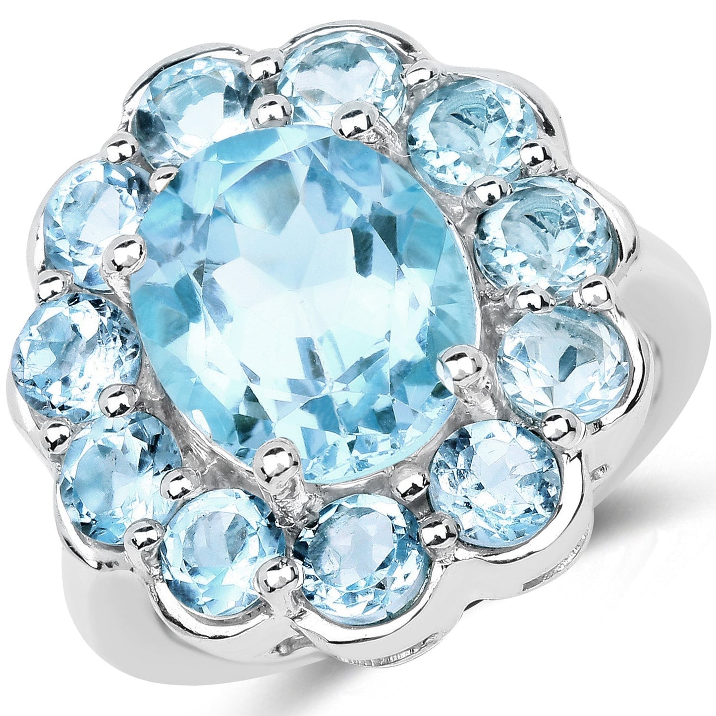 8.67 Carat Genuine Blue Topaz .925 Sterling Silver Ring Bids.com