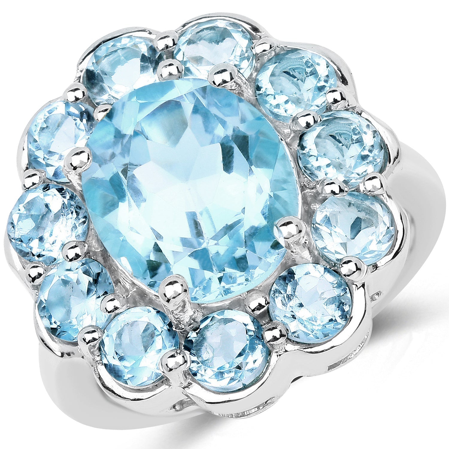 8.67 Carat Genuine Blue Topaz .925 Sterling Silver Ring Bids.com