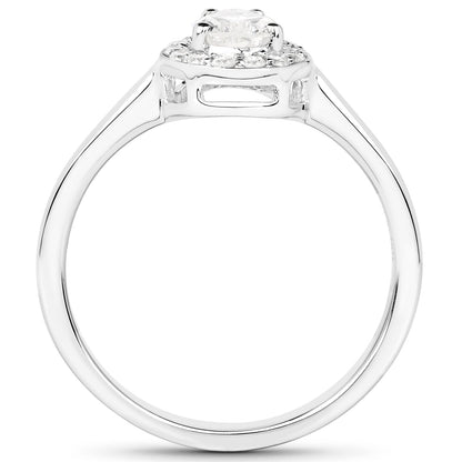 14K White Gold 0.64 Carat Genuine White Diamond Ring Bids.com