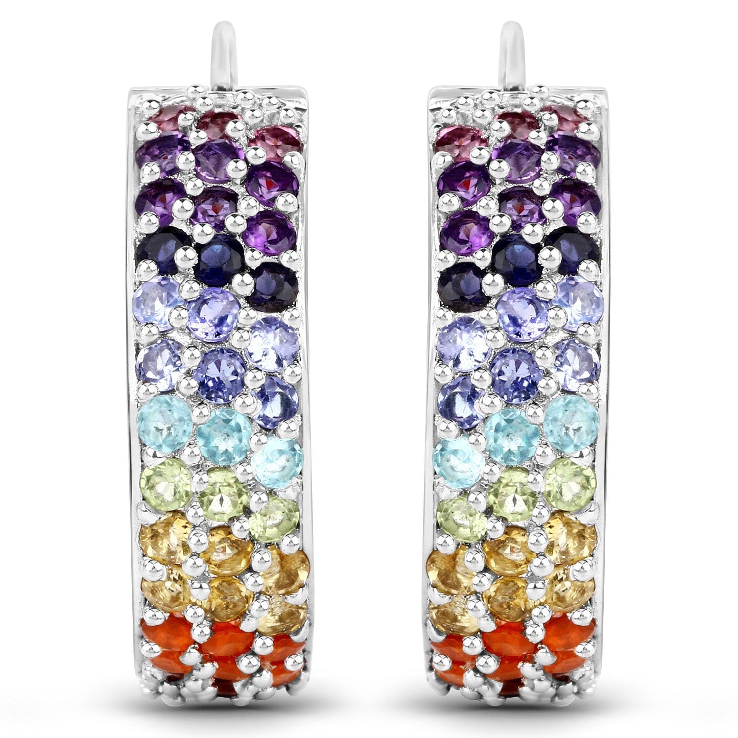 8.79 Carat Genuine Multi Stones .925 Sterling Silver Earrings Bids.com