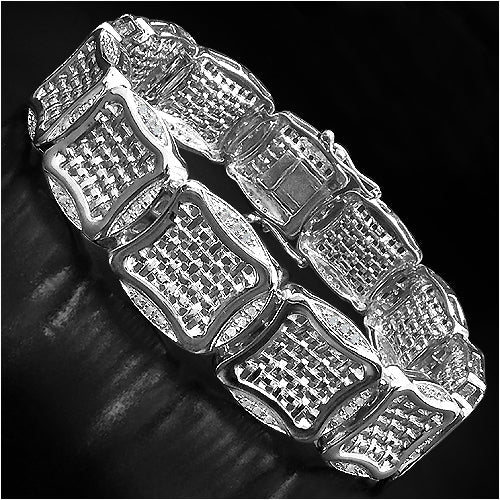 14K Yellow Gold Plated 0.67 Carat Genuine White Diamond .925 Sterling Silver Bracelet Bids.com