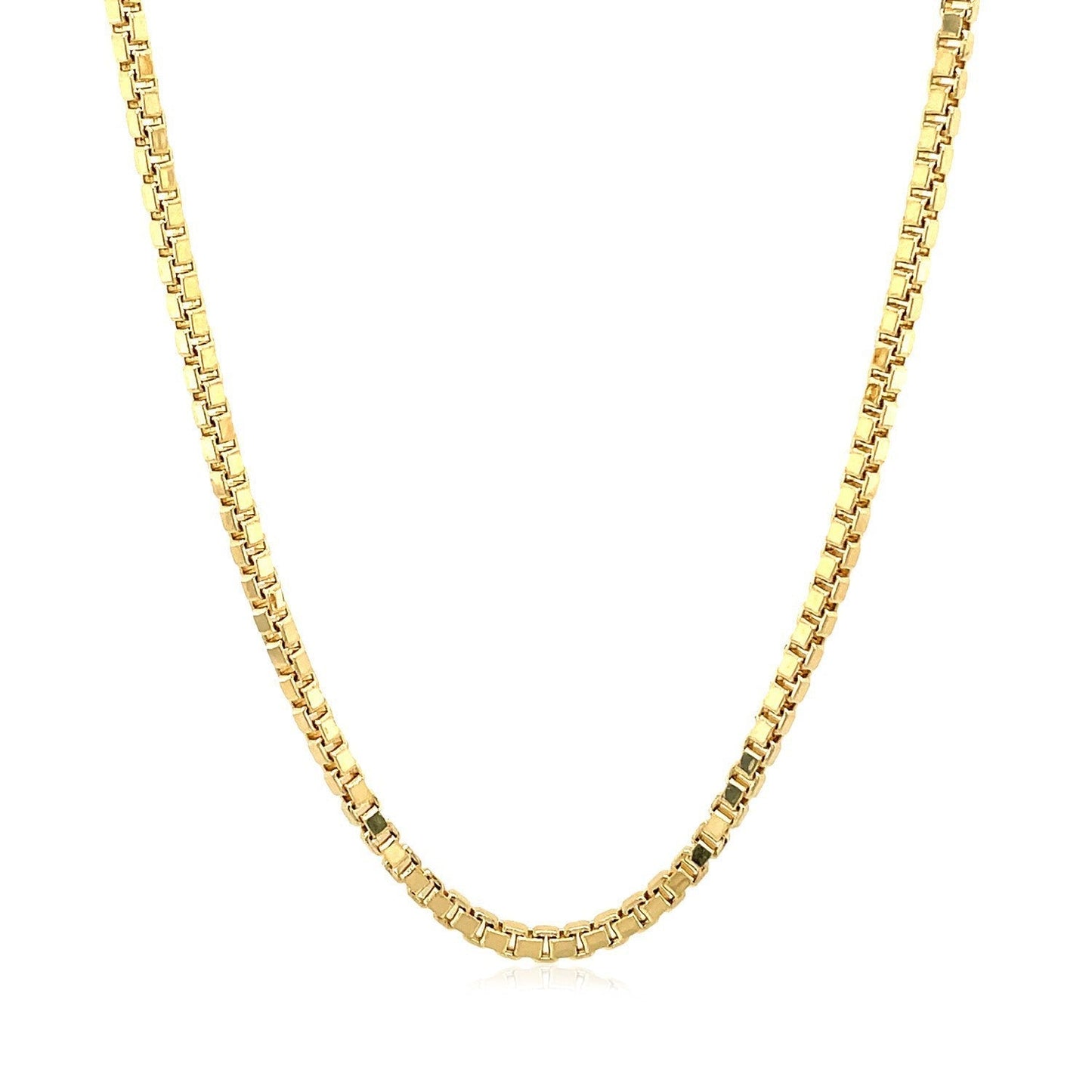 2.0mm 14k Yellow Gold Semi Solid Box Chain Bids.com