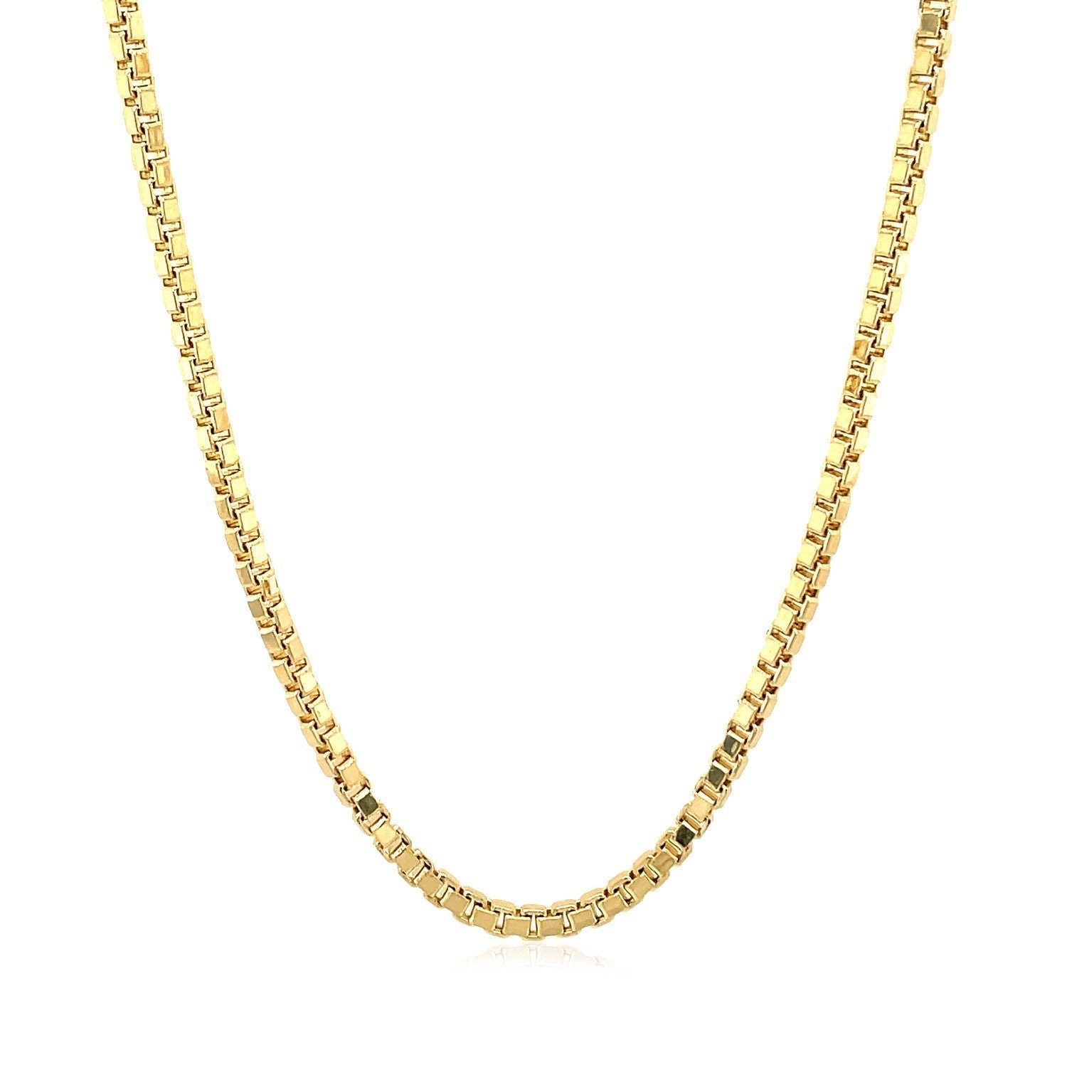 2.0mm 14k Yellow Gold Semi Solid Box Chain Bids.com