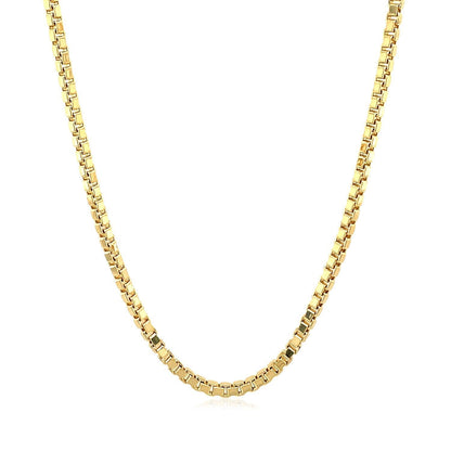 2.0mm 14k Yellow Gold Semi Solid Box Chain Bids.com