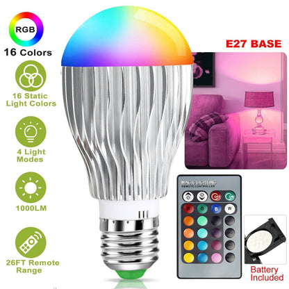 9W LED Light Bulb E27 RGB Lamp DailySale